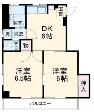 リバーサイドメゾンA(2DK/3階)の間取り写真
