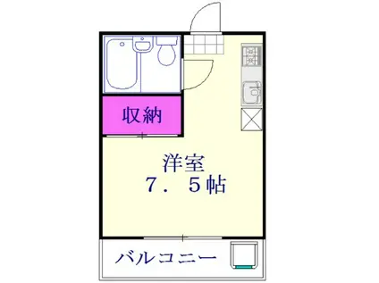 サンヴィレッジ八潮1(ワンルーム/2階)の間取り写真