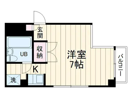 ニューフィールド(ワンルーム/3階)の間取り写真