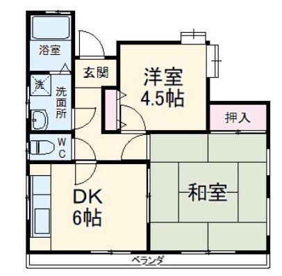 コーポ野田(2DK/1階)の間取り写真