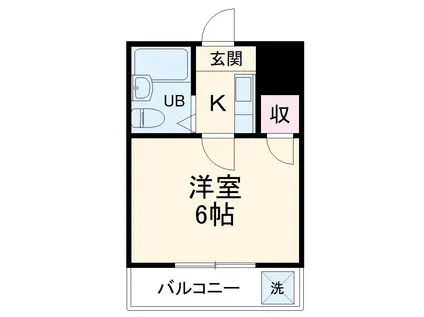 シティハイツ嵯峨野(1K/1階)の間取り写真