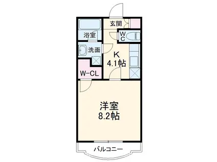プリンセッサ(1K/2階)の間取り写真