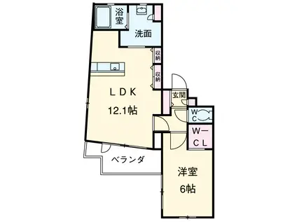 LIEBEN-COURT(1LDK/5階)の間取り写真
