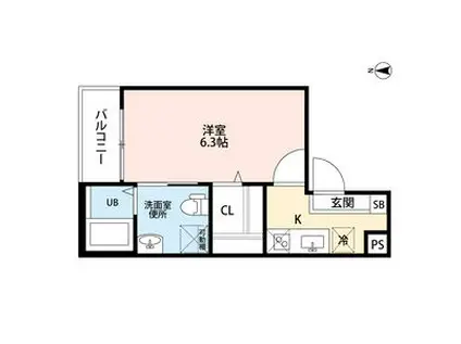 ペトリコール砂田(1K/3階)の間取り写真