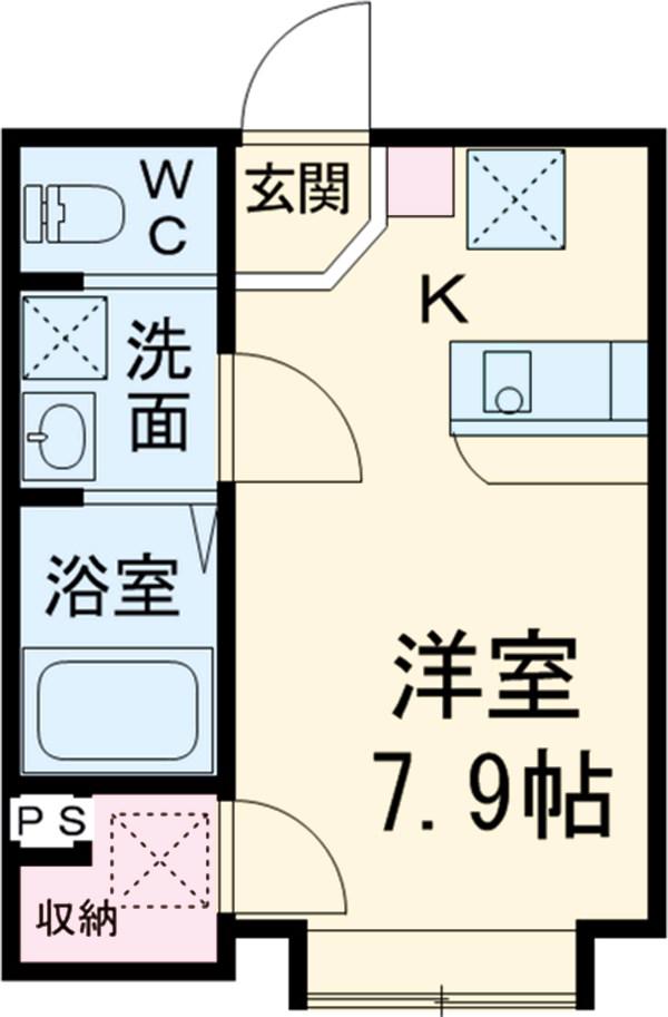 リバティコーポⅢ(ワンルーム/1階)の間取り写真