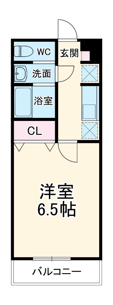 パインテール千成(1K/1階)の間取り写真
