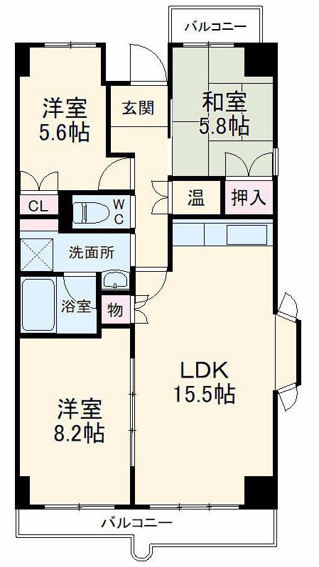ピボットマンション小鴨(3LDK/2階)の間取り写真