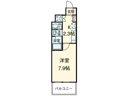 CASAα名駅南(1K/8階)の間取り写真