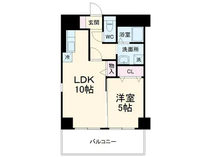 KIRAKUマンション(1LDK/4階)の間取り写真