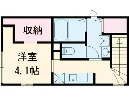 プラン西亀有(1K/2階)の間取り写真
