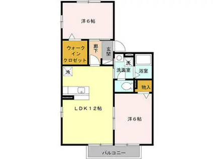 プレミアムタウン(2LDK/2階)の間取り写真