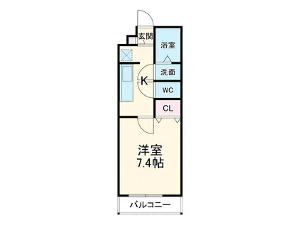 リブリ・太閤(1K/1階)の間取り写真