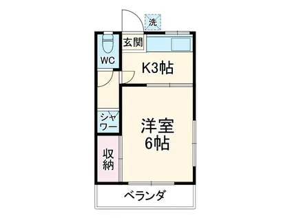 大武荘3号(1K/2階)の間取り写真