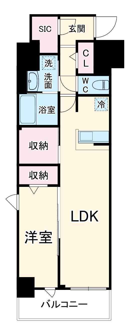 ロイジェント日吉(1SLDK/2階)の間取り写真