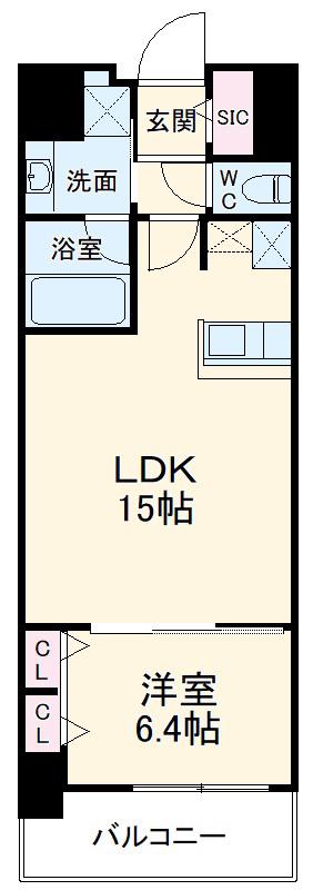 ロイジェント日吉(1LDK/3階)の間取り写真
