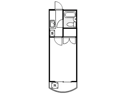 コスモス朝比奈(1K/2階)の間取り写真