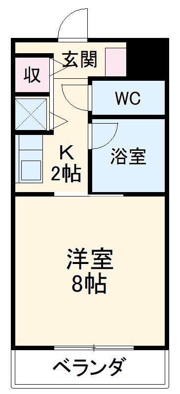 シャトーグロリアス(1K/5階)の間取り写真
