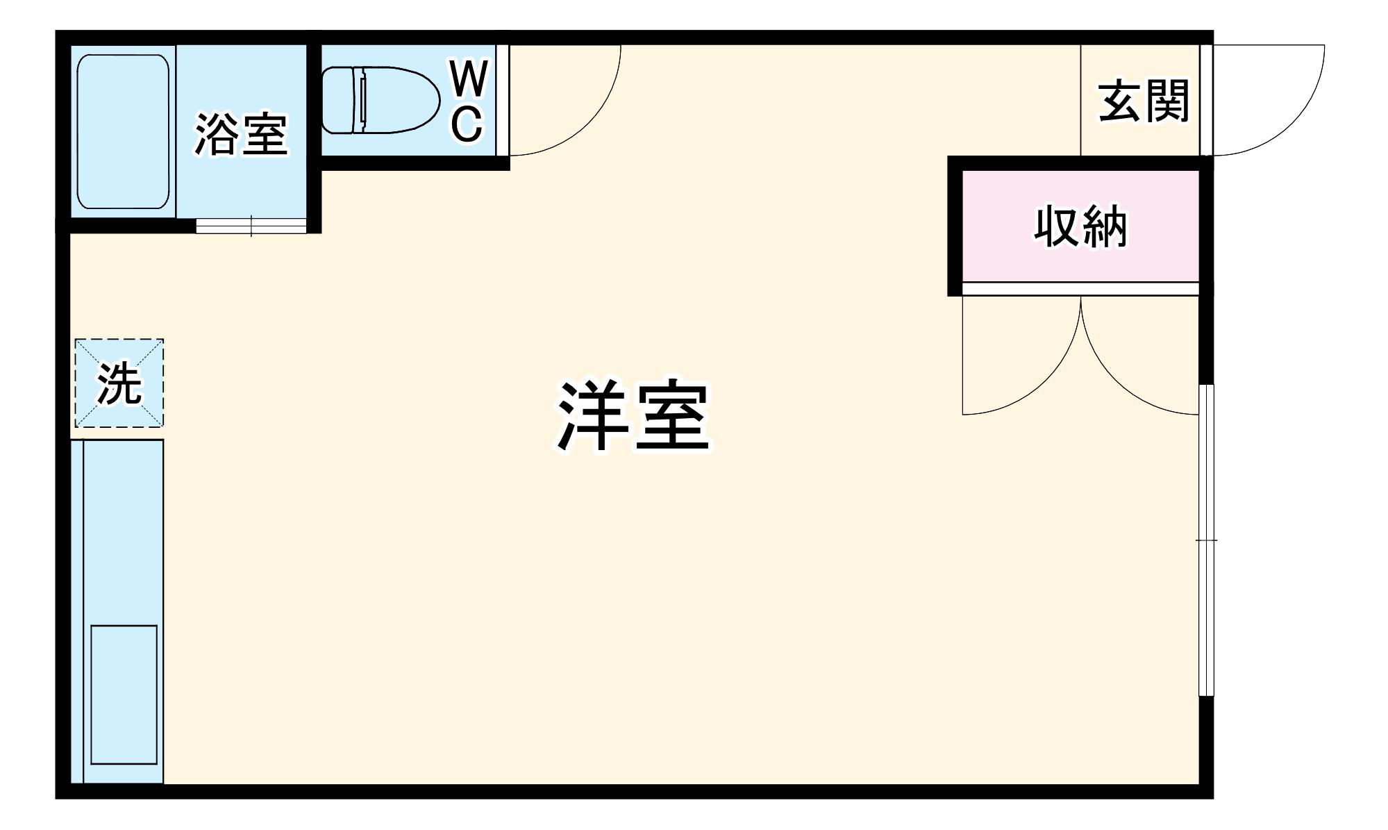 服部アパート(ワンルーム/1階)の間取り写真