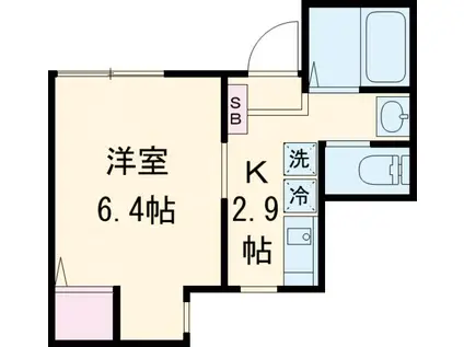 グランド バリオーニ(1K/2階)の間取り写真