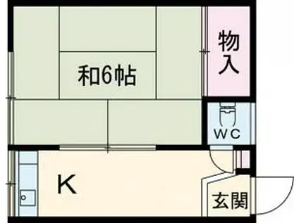 甲和荘(1K/2階)の間取り写真