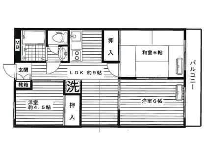パレヤマトク(3LDK/4階)の間取り写真