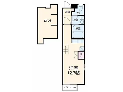 SUCCESSⅥ(ワンルーム/3階)の間取り写真