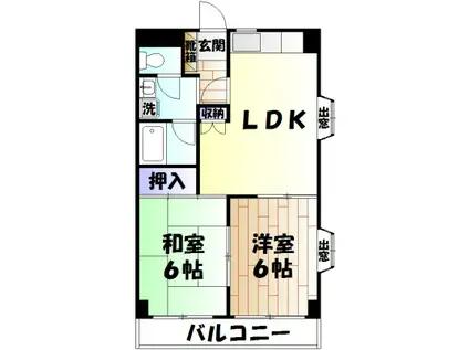 グレンジ橋本(2LDK/2階)の間取り写真