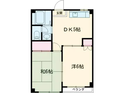 第一アスナロ・ハイム(2DK/1階)の間取り写真