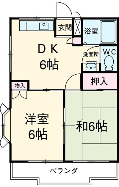 東和ハイツ(2DK/2階)の間取り写真