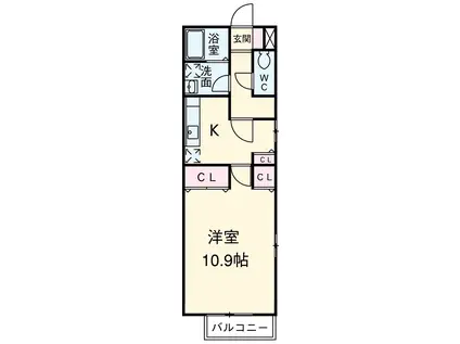 サンガーデンひかりⅢ(1K/1階)の間取り写真