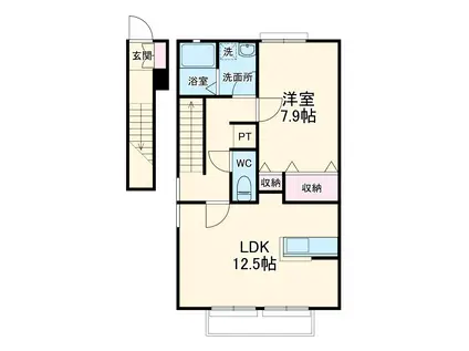 サンガーデンひかりⅢ(1LDK/2階)の間取り写真