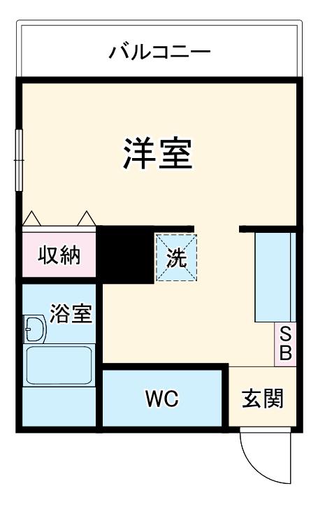 セントラルハイツⅡ(1K/2階)の間取り写真