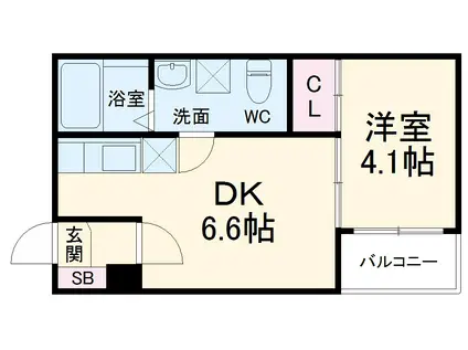 ハーモニーテラス高道町3(1DK/1階)の間取り写真