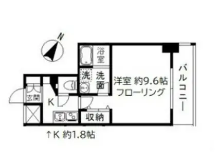 エレンシアK小岩(1K/2階)の間取り写真