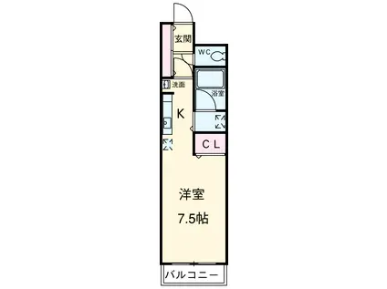 長谷川メディカルプラザ富岡(1K/1階)の間取り写真