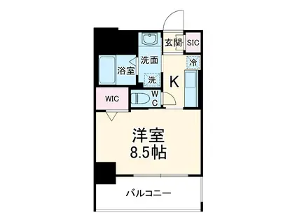 アリエッタNAGOYA(1K/6階)の間取り写真