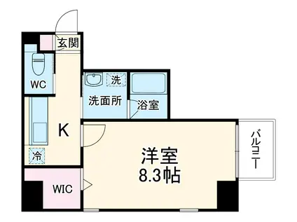コンフォルト若宮(ワンルーム/4階)の間取り写真