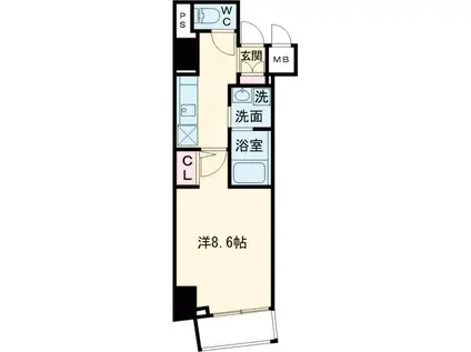 シャローム南小岩(1K/3階)の間取り写真