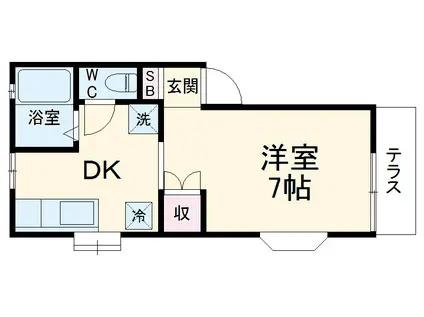 ウイングメイト(1DK/1階)の間取り写真