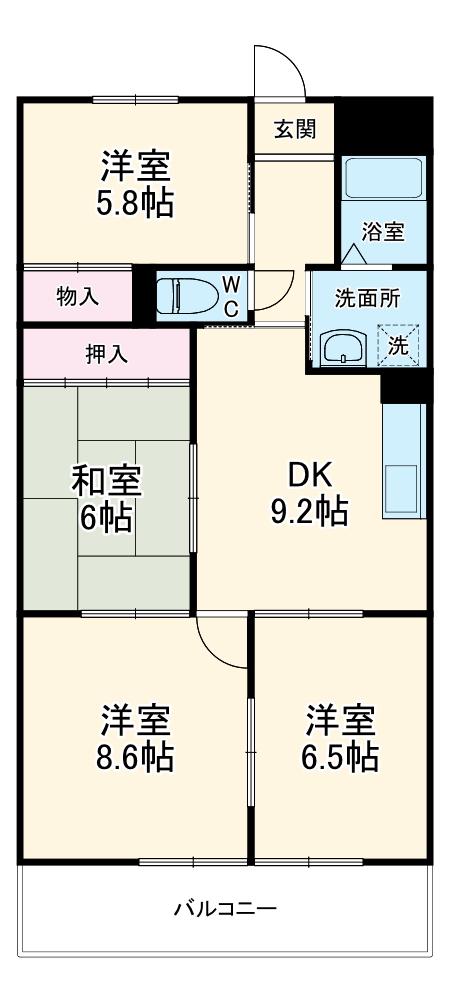 レジデンス光和Ⅲ(4LDK/3階)の間取り写真