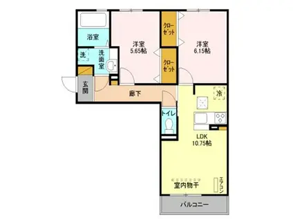 DROOM SAKURA.K(2LDK/3階)の間取り写真