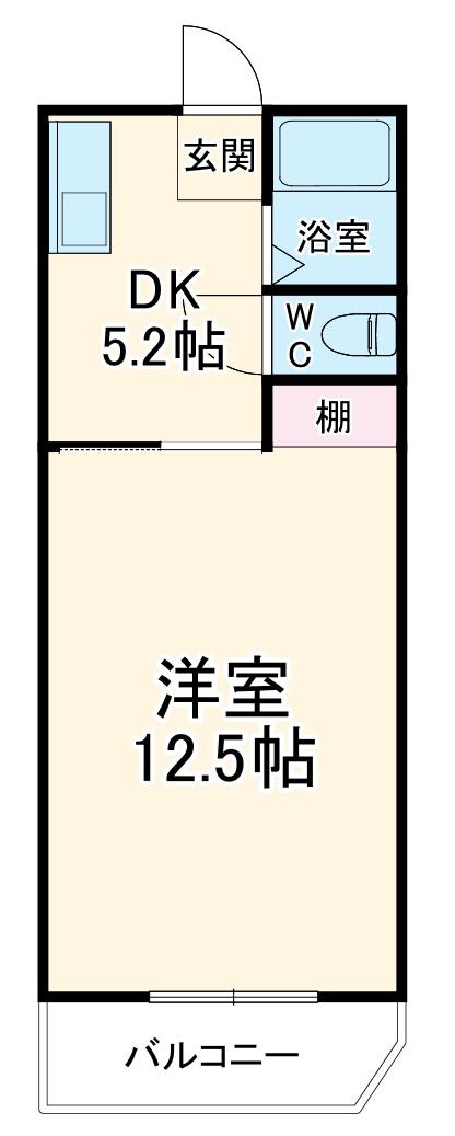 伊藤ビル(1K/1階)の間取り写真