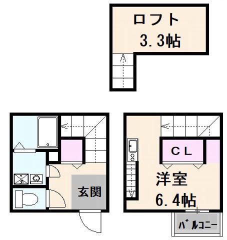 リュミエ本陣(ワンルーム)の間取り写真