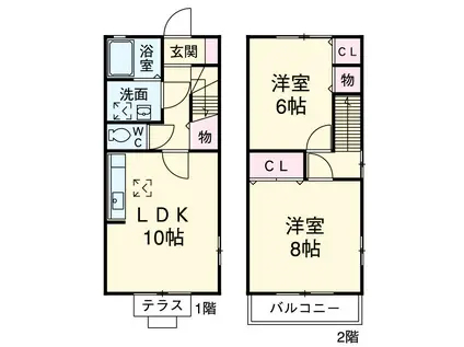 コンアモーレ(2LDK)の間取り写真