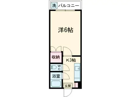 北綾瀬パークハイツ(1K/3階)の間取り写真