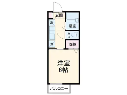 ヒルトップ金沢文庫Ⅰ(1K/2階)の間取り写真