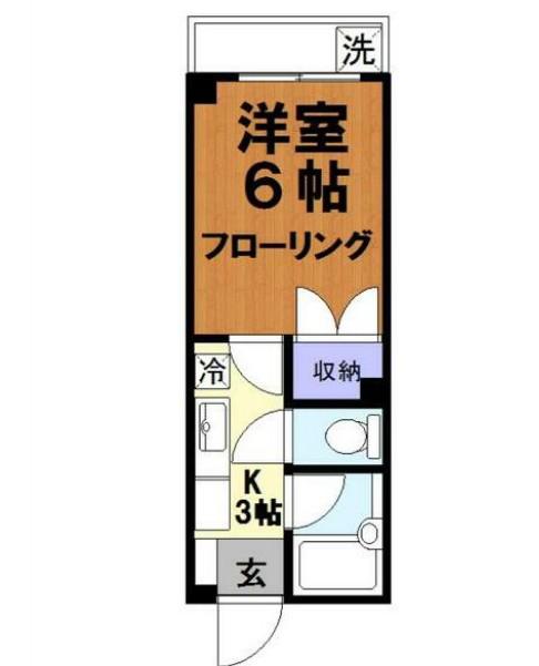 第3さつきマンション(1K/3階)の間取り写真