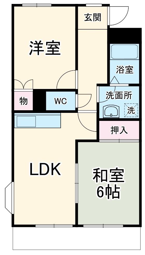 鈴の木ハイツB(2LDK/2階)の間取り写真