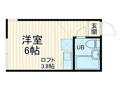 ユナイト山手ラパスの瞳(ワンルーム/1階)の間取り写真
