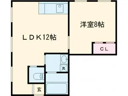 パークコート北綾瀬(1LDK/1階)の間取り写真